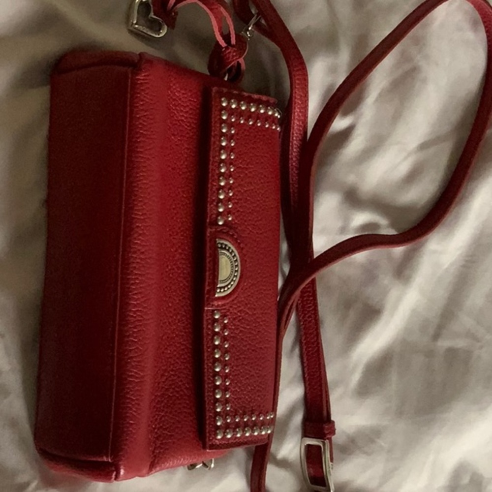 Brighton Red Crossbody Bag with Silver Accents